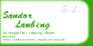 sandor lambing business card